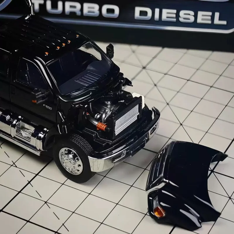 MKM 1:64 Ford F650 Camión de Servicio Pesado, Réplica en Miniatura de Aleación Fundida a Presión, Pieza Decorativa para Adultos, Nueva Llegada en Stock