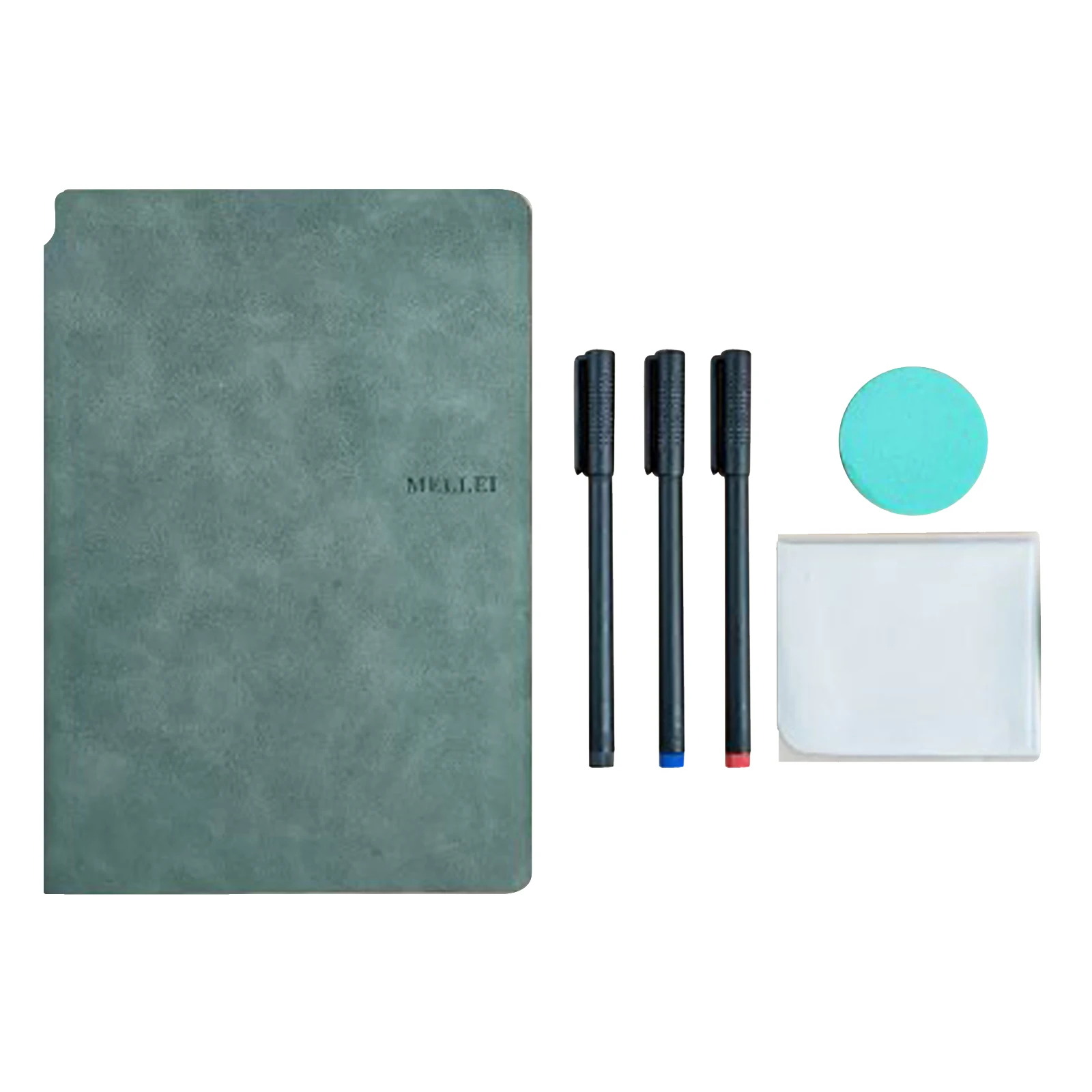 A5 wieder verwendbares Whiteboard-Notebook-Set mit Whiteboard-Stift zum Löschen von Stoff leder Notizblock Wochen planer tragbares, stilvolles Büro