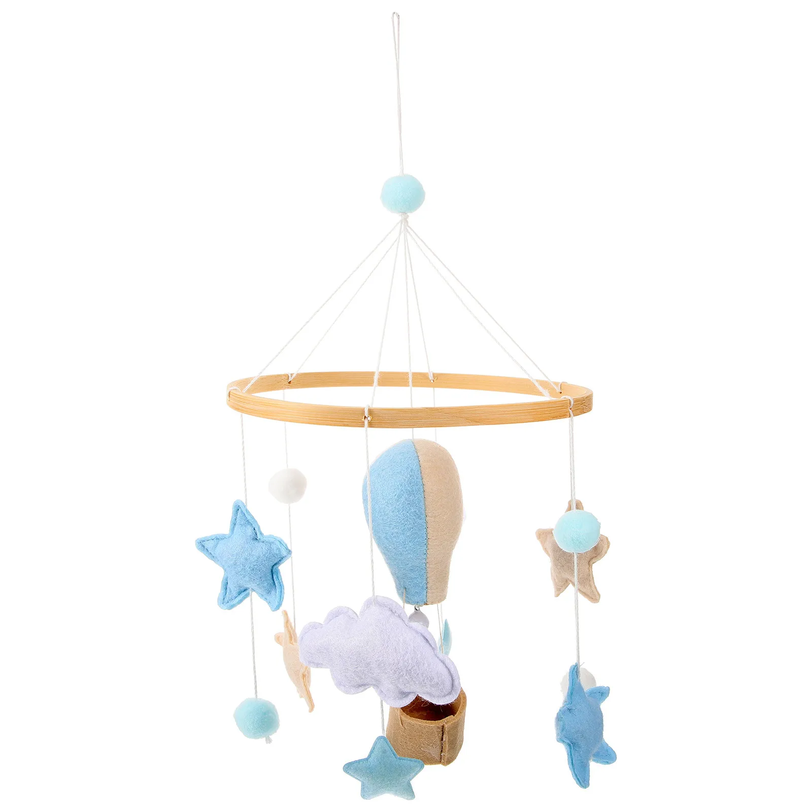 Hot Air Balloon Crib Mobile Baby Nursery Hanging Decoration Felt Balls Crib Hanging Decorations Pendant Bed For Girls