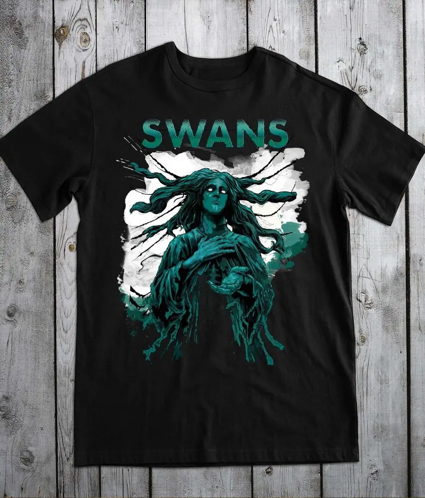 Swans Band Tour Heavy Cotton Black T Shirt For Men Women All Size J759 Luxury oversizedAnime Graphic T-shirts for  Clothing W