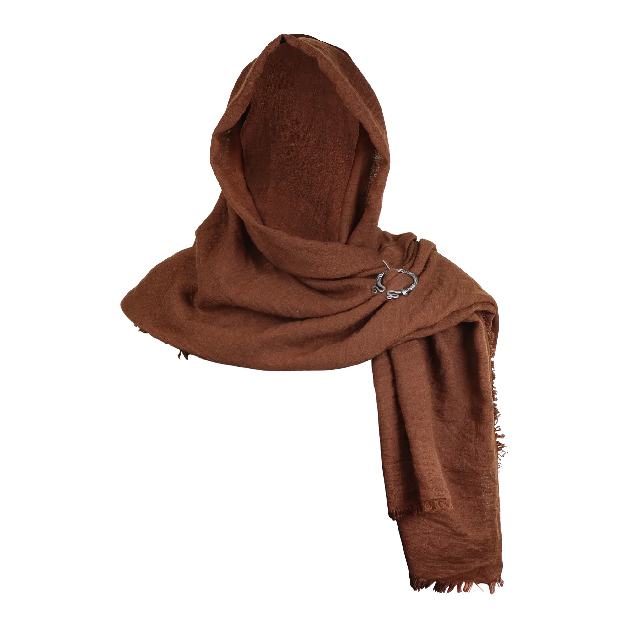 Medieval Scarf Wrap Cape Shoulder Scarf Long Scarf with Brooch for Women Men