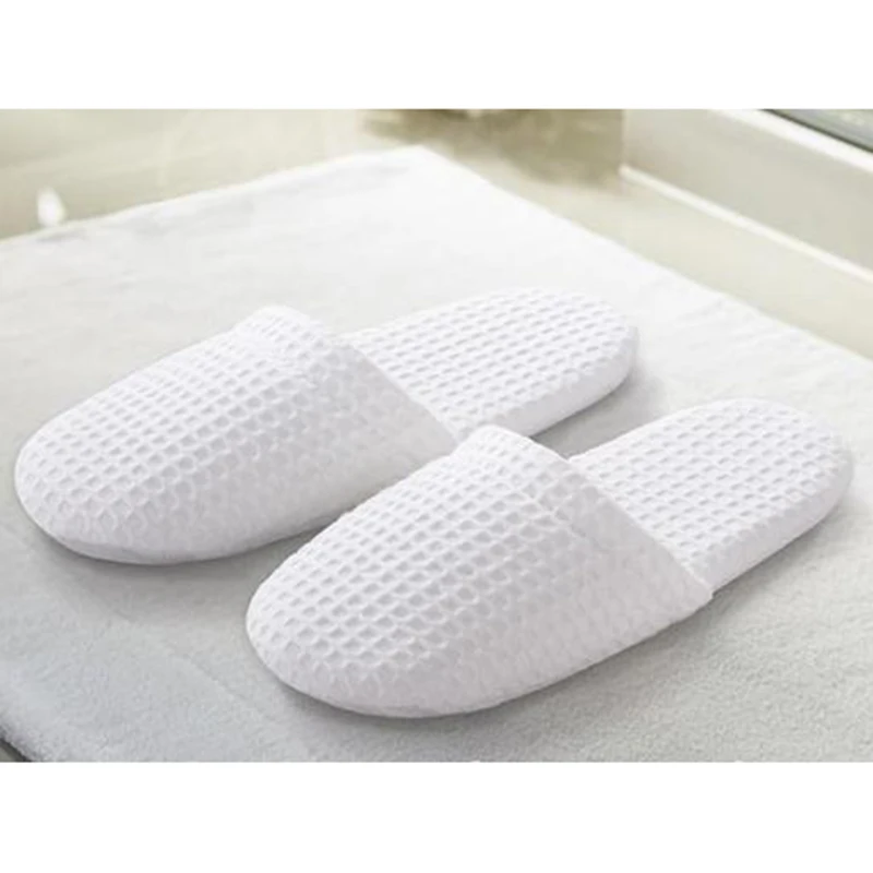 Chinelos de toe branco fechado, adequado para a maioria dos homens e mulheres, adequado para spas, convidados do partido, restaurantes e viagens, 5 pares