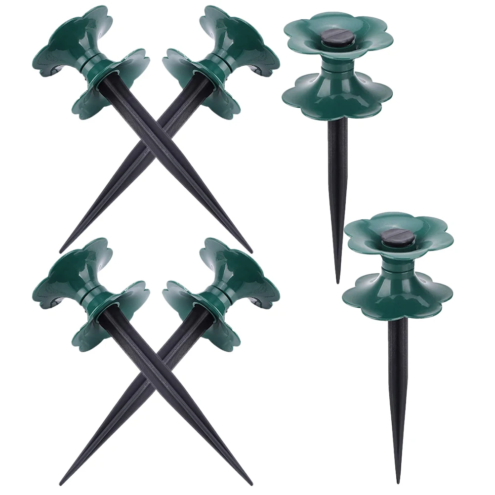 

6 Pcs Watering Pipe Wheel Garden Hose Guide Spikes Green Black Lawn Holder Protect Stake Practical Durability Reusable Gardening