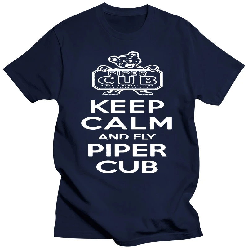 funny t shirt keep calm and fly piper cub pilot aviation shirt tshirt men tee