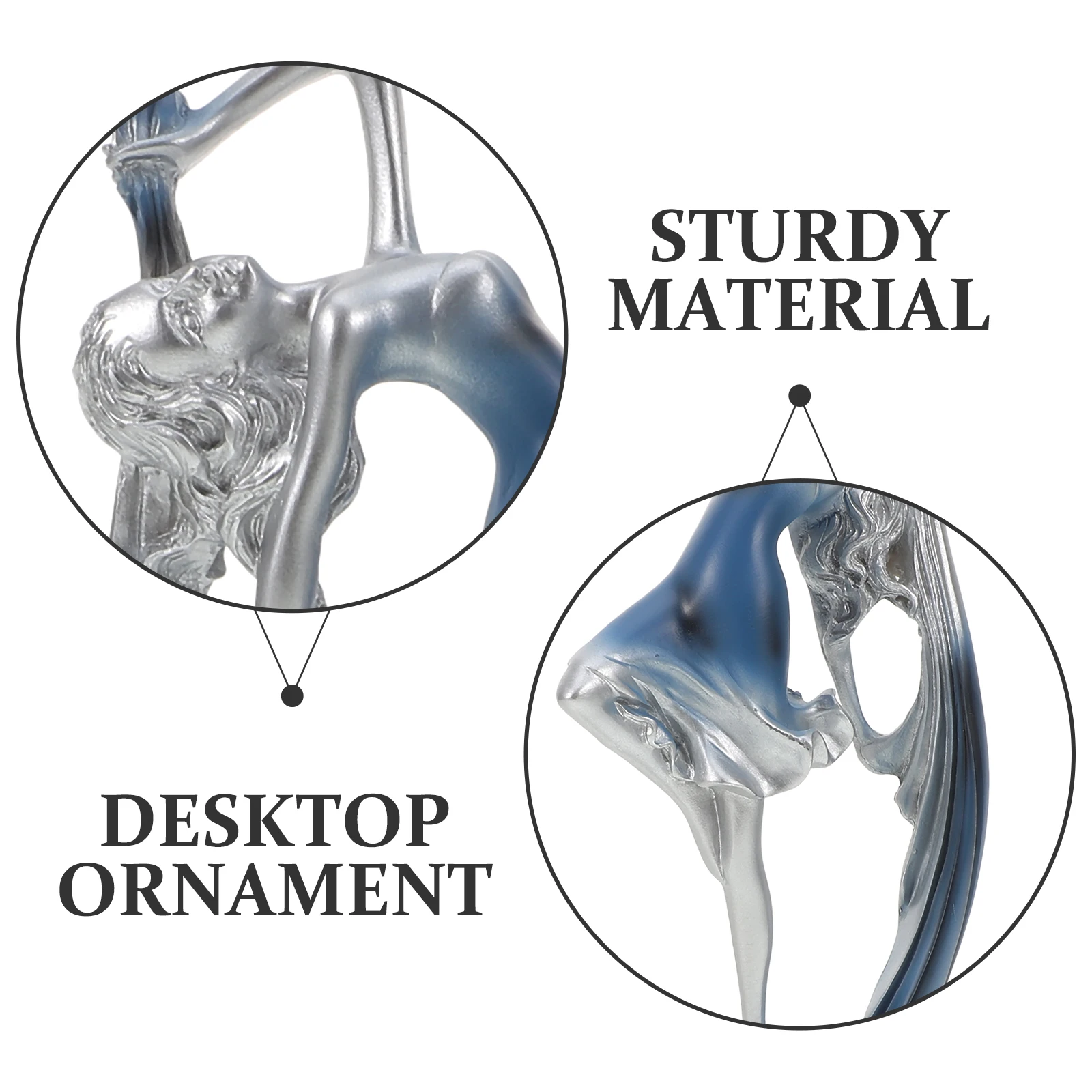 

European Style Blue Dancing Girl Resin Sculpture Desktop Decoration Birthday Present Resin Home Decor European Style Ornaments