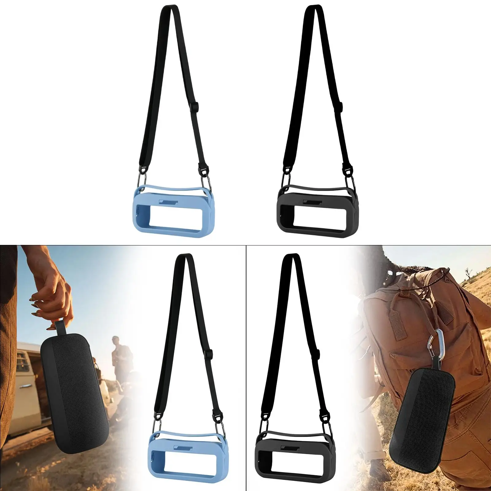 

Силиконовый чехол для динамика для путешествий, чехол для переноски, защитный держатель, съемный плечевой ремень, чехол для динамика, мягкий корпус