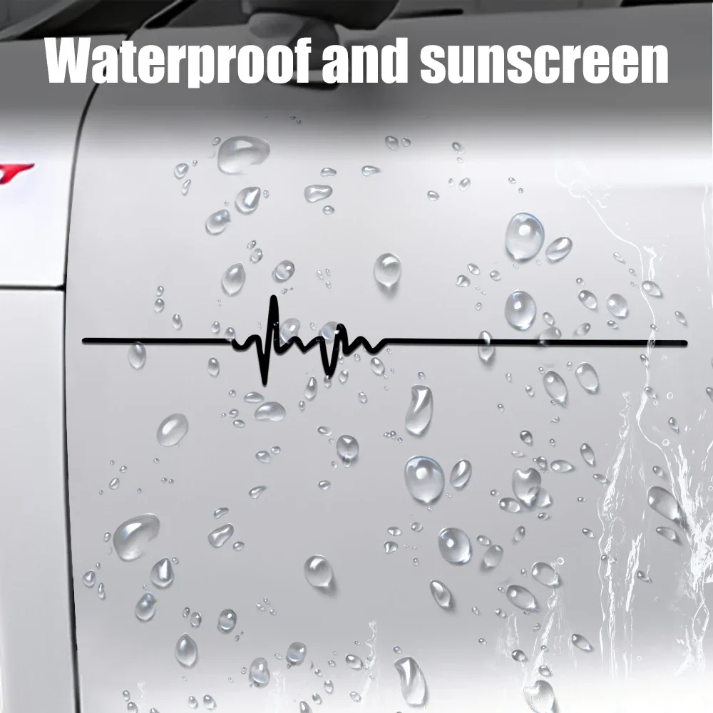 40X6.1cm1 Piece ECG Strip Car Stickers Vinyl Water Proof Decals Cool Laser Reflective Auto Sticker Decor Accessories