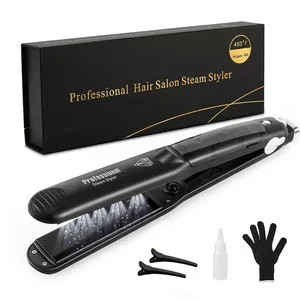 Steam Hair Straightener Professional Ceramic Vapor Flat Iron 450℉ Fast