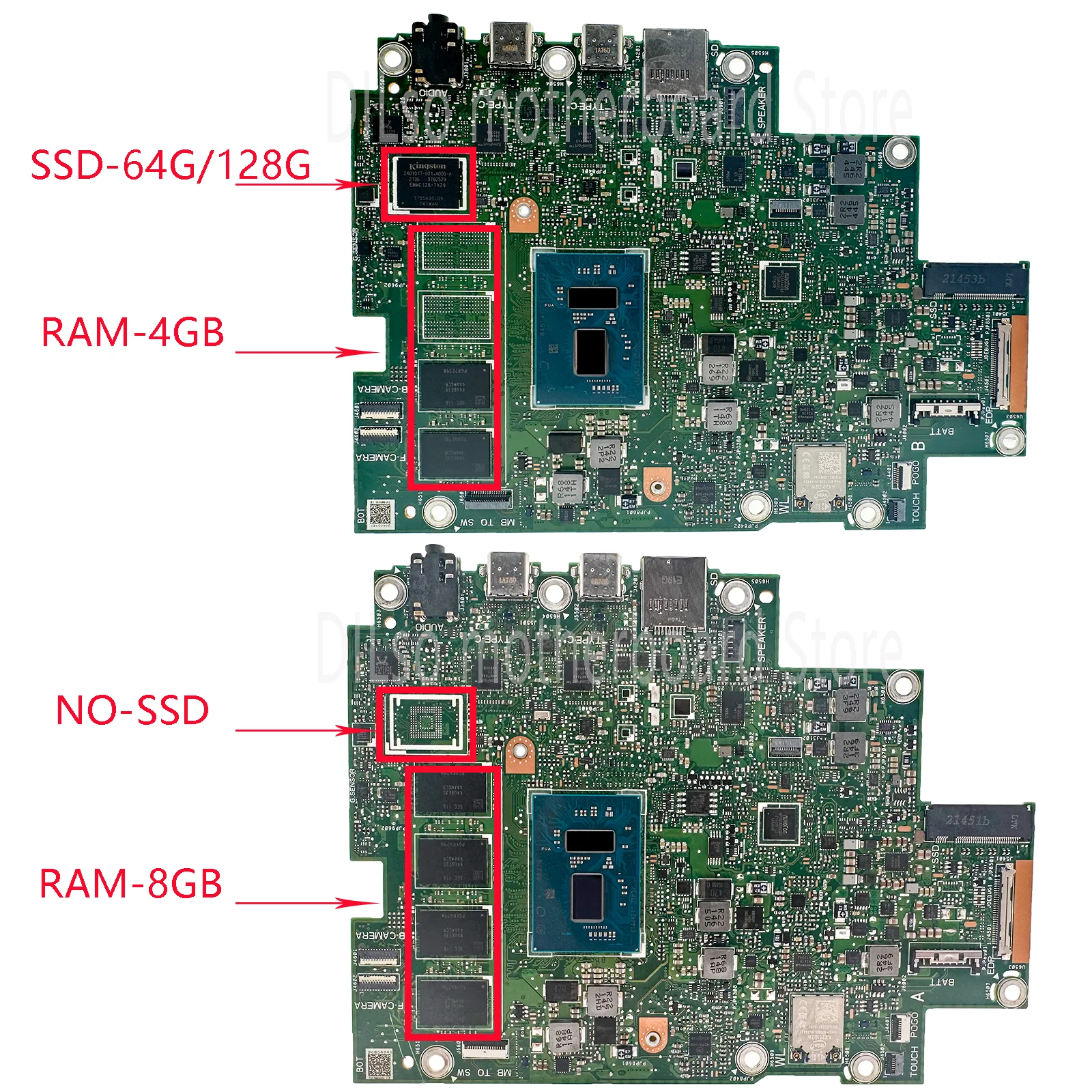 Imagem -03 - Kefu-placa-mãe Portátil para Asus Vivobook T3300ka 13 Slate Oled T3300 T3300k 4gb de Ram 8gb Rom N6000