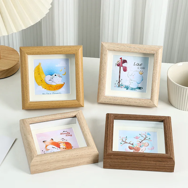 Oil Painting Stick Mini Photo Frame Wooden Square DIY Picture Frame Children's Artwork Mounting Watercolor Painting Supplies