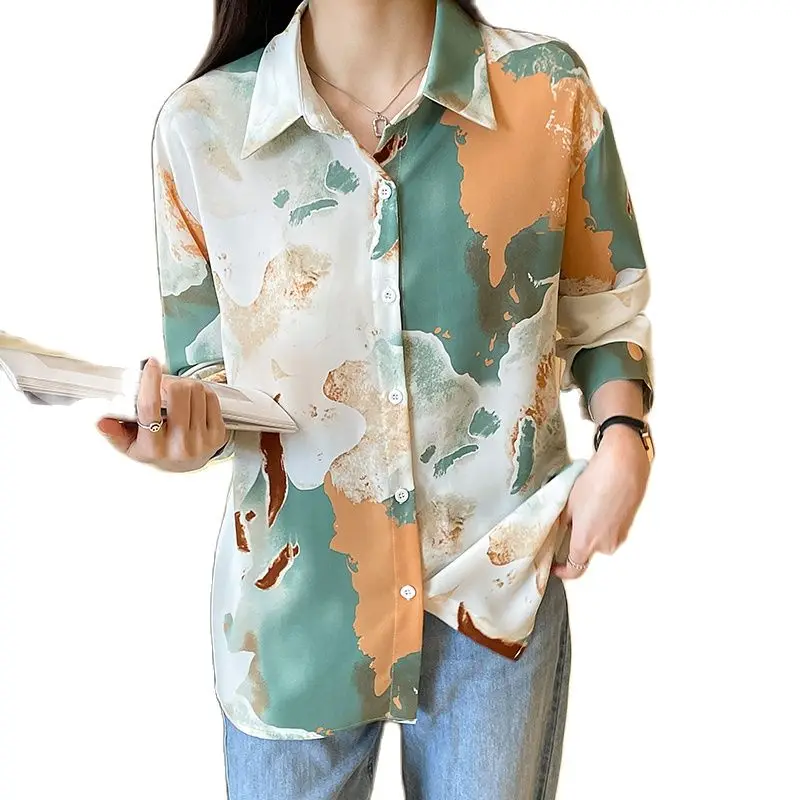 New chic ladies shirts Fashion printing women blouses 2022 Spring autumn causal Long sleeve blouses mujer blusas