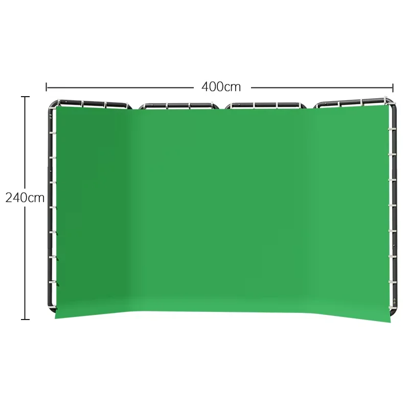 

SH White Green Screen 2.4X4M Collapsible Chroma Key Backdrop Fabric Ultra-Quick Setup Birthday PartyBackground Photo Studio