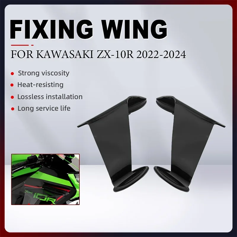 New Motorcycle Fairing Fixed Wind Wing for Kawasaki ZX10R ZX 10R ZX-10R 2022 2023 2024 Spoiler Parts Pneumatic Wing Kit