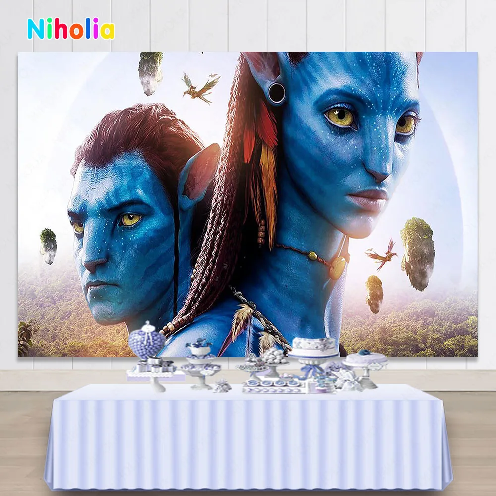 Avatar Party Backdrops Disney Avatar Birthday Party Decoration Photography Background Magic Girls Wall Baby Shower Kid Banner