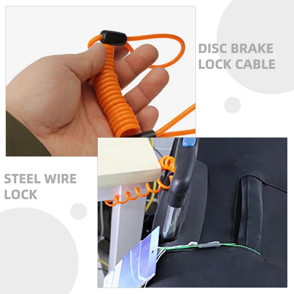 

2pcs Extended Spring Wire Rope Lock Disc Brake Cable for Motorcycles Electric Security Heavy Duty Bike Scooter Anti Theft