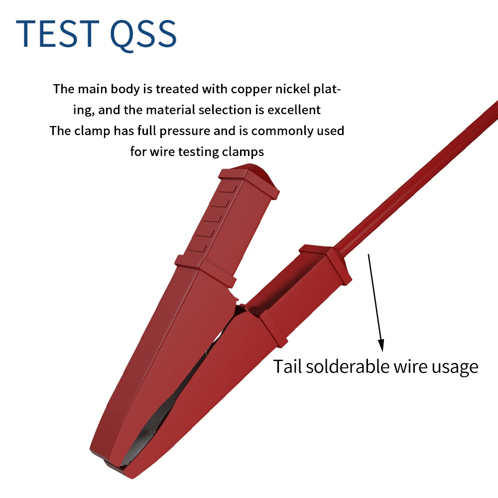 QSS 4MM Insulation Alligator Clips Metal Crocodile Clamp for Wires Test Accessories DIY Electrical Tools 30A 1000V Q.60051