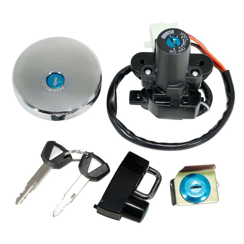 Motorcycle Fuel Gas Tank Cap Cover Lock Set For Kawasaki W800 ABS OEM:27048-5311  51049-0003  51049-0003  51049-0003