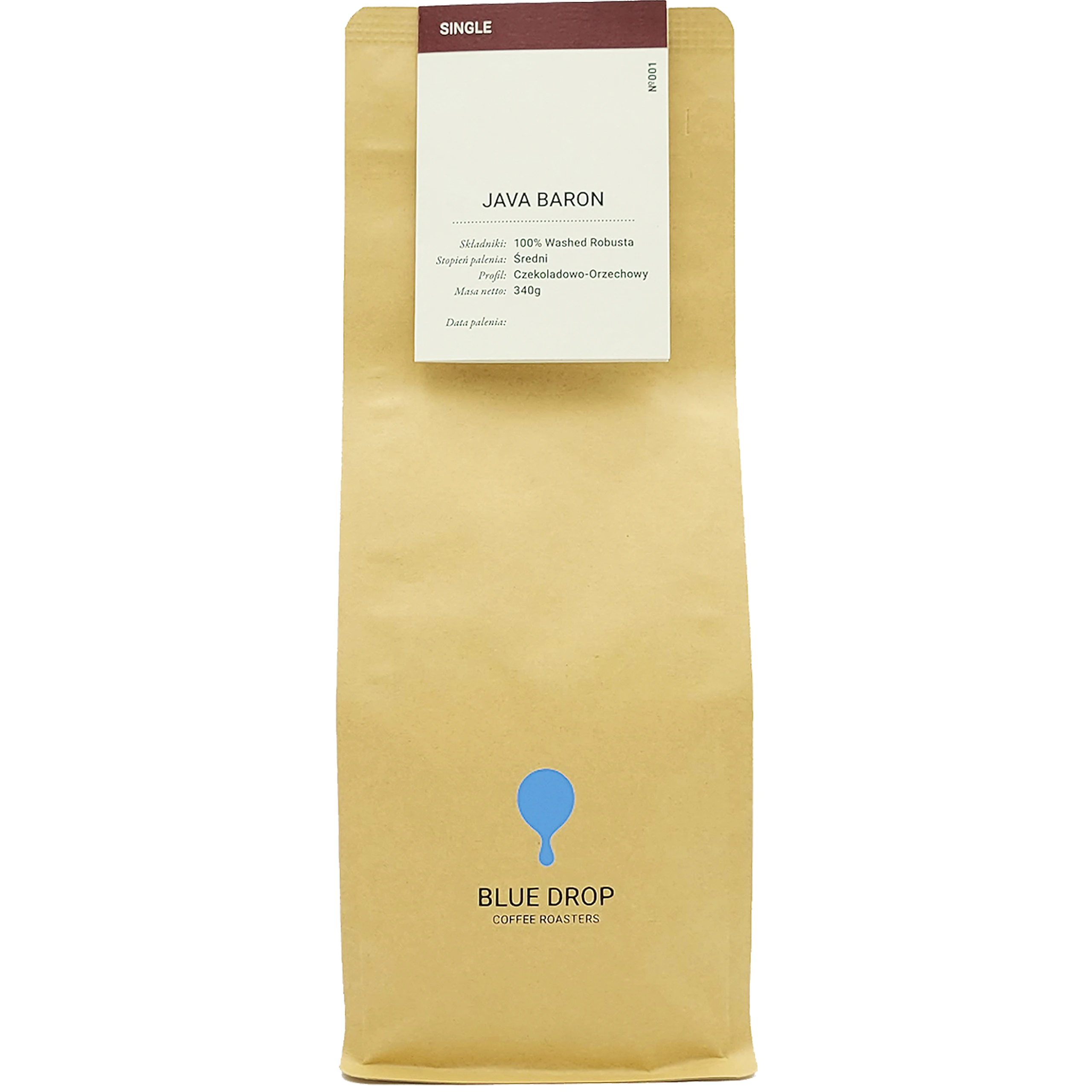 Kawa ziarnista Blue Drop 340g Indonezja Java Baron świeżo palona