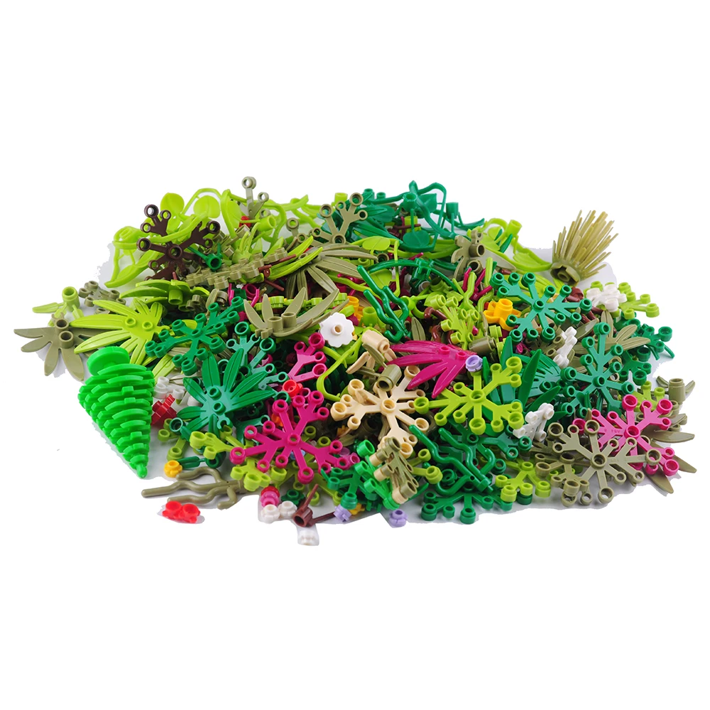 

500 г/200 г садовые растения джунгли MOC строительные блоки дерево/цветок/трава совместимая базовая пластина развивающая игрушка DIY кирпичи подарки для детей