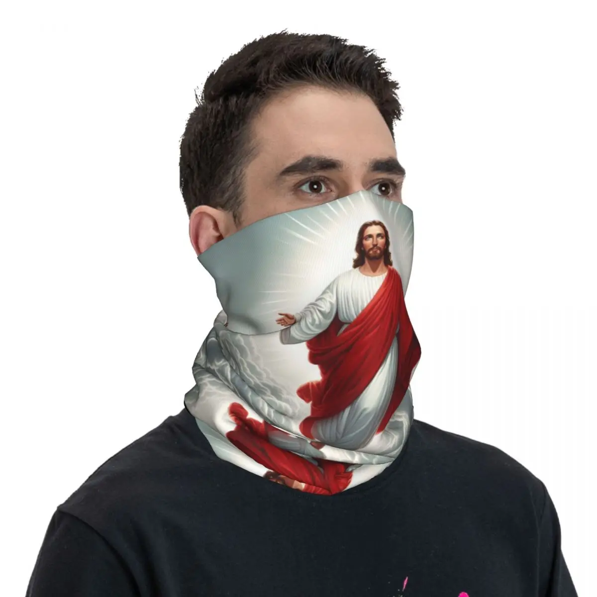 Jesus Cristo São Máscara Cachecol, Capa de Pescoço Cristã, Bandana Religiosa Católica, Cool Riding Headwear para Homens e Mulheres