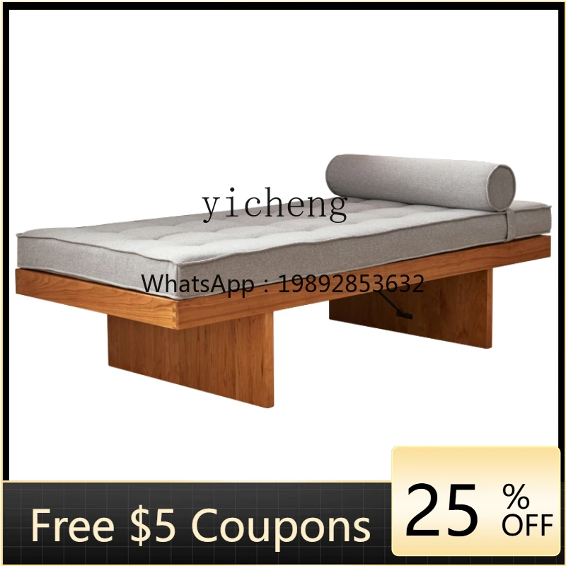 

ZZk Sofa Bed Solid Wood Small Apartment Chaise Chair Sitting and Lying Dual-Purpose Bed Lunch Break Bed
