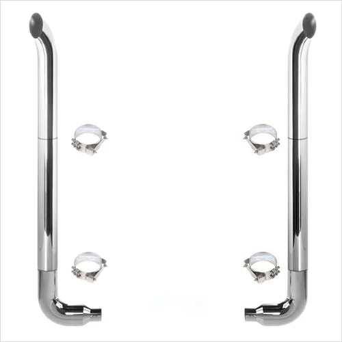 

Заводской заказ 8-дюймовый 45-градусный хромированный выхлопной стек из стали SS304 для Peterbilt Kenworth