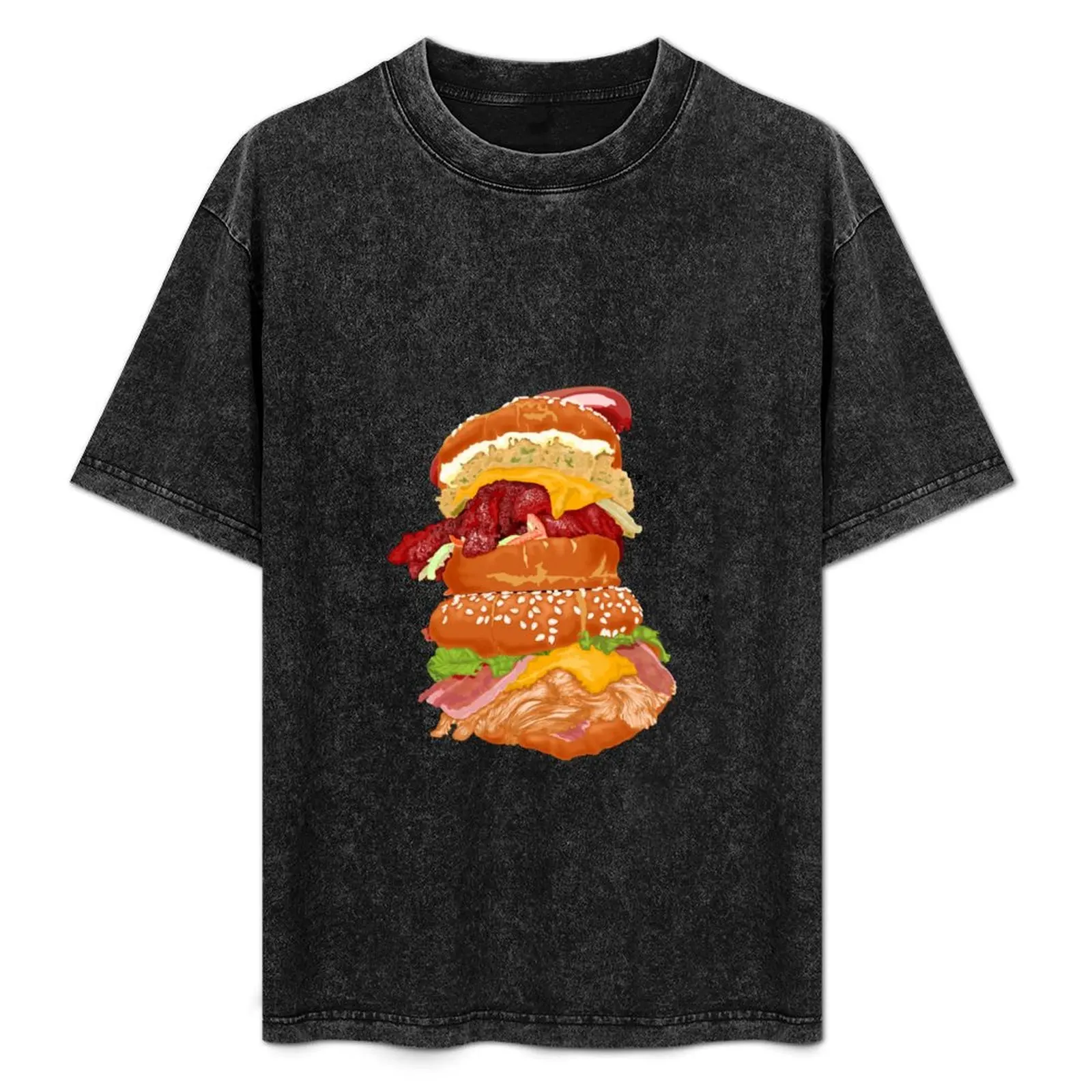 

Double burger T-Shirt Holiday Simple Tee Shirt