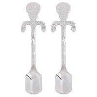 2Pcs Stainless Skull Spoons Kitchen Gadgets Suitable for Coffee Cake Tea Unique Stainless Steel Spoon Design Gifts