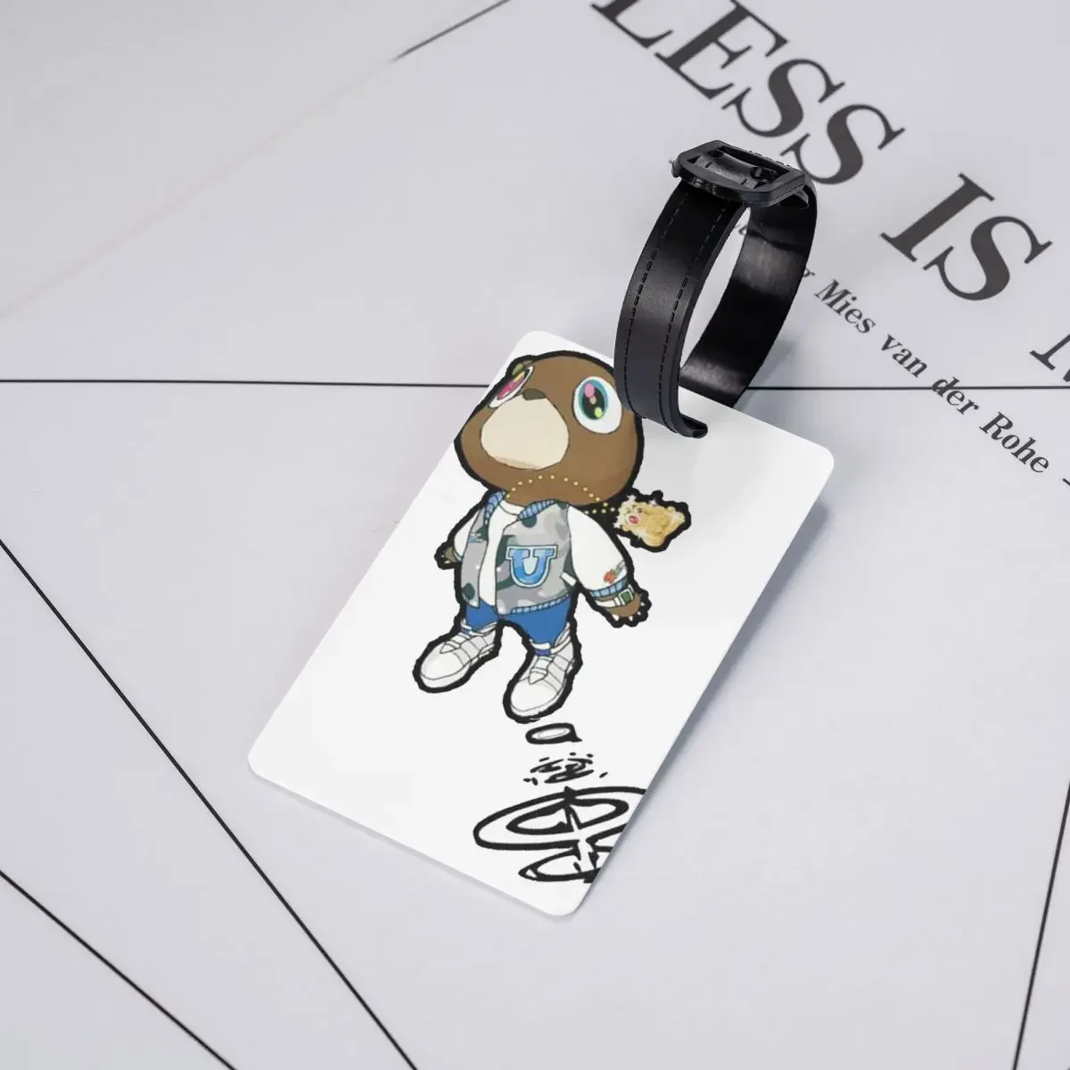 Kanye West Dropout Bear Chicago Vintage Graduation Luggage Tags Portable Baggage Boarding Tag Label Holder ID Name Address