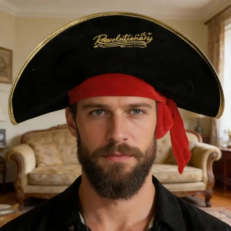 Halloween Pirate Cap Costume Headwear Bicorne Hat For Men Women Kids Stage Show Y166