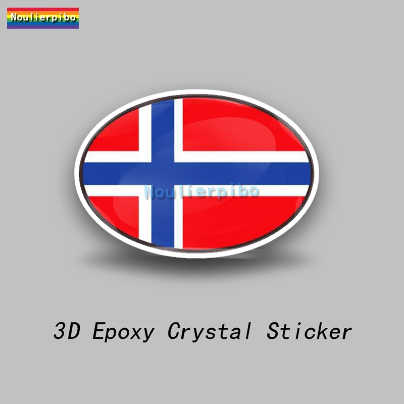 3D Epoxy Resin Car Dome Sticker Norway Flag National Emblem PVC Car Decorative Accessories Laptop Vinyl Phone Decal