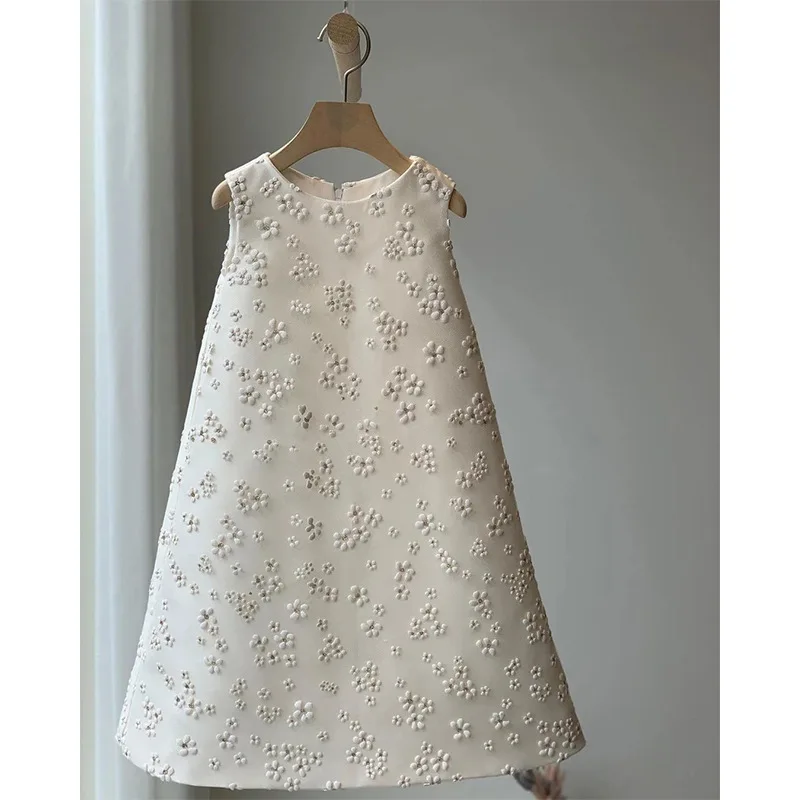HETISO Baby Girls Princess Vest Dress Flower Toddler Children's Sleeveless Party Birthday Eid Easter Pageant Ball Gown
