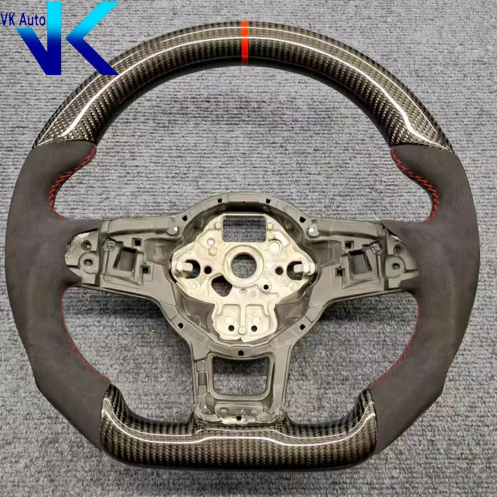 Upgrated Carbon Fiber Sports Steering Wheel Half Leather Assembly For Golf MK7 7.5 Steering Wheel Parts