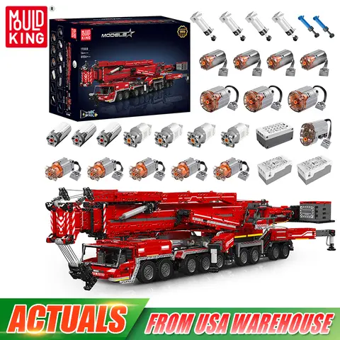 Mould King 17007 17008 Brinquedos Técnicos de Carros, Caminhão Guindaste LTM 11200 Motorizado, Conjunto de Blocos de Montar, Presente de Natal para Crianças