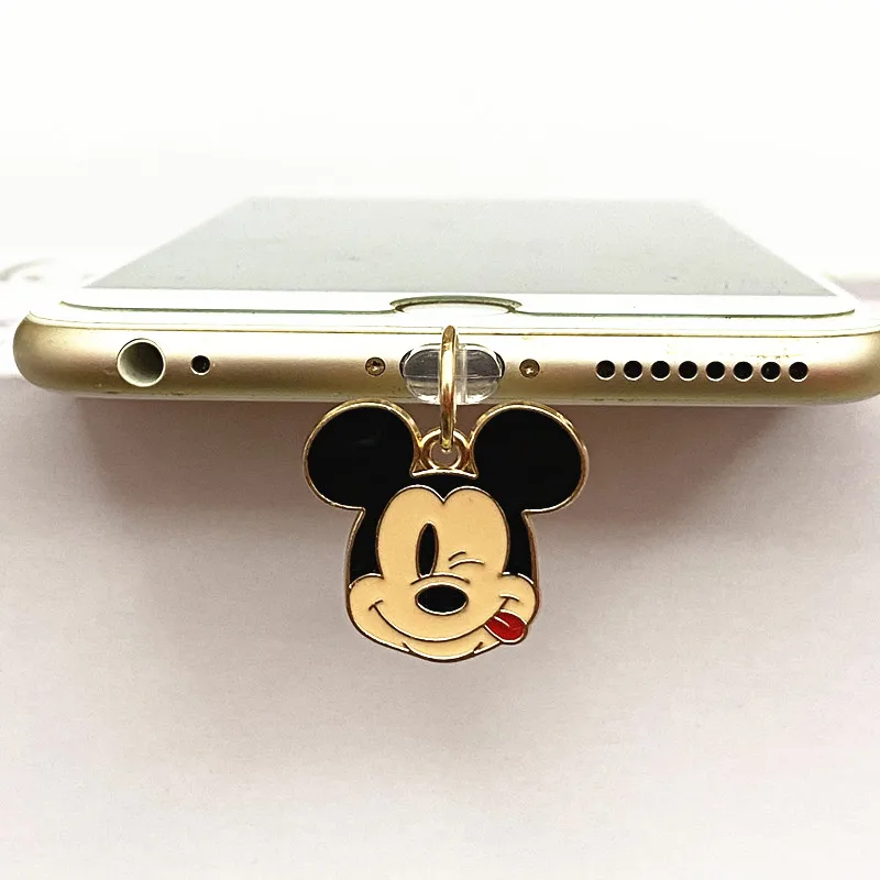 Disney Minnie Mickey Phone Anti-Dust Plug For iPhone Samsung Huawei Type C Android Charging Port Protectors Metal Dustplugs