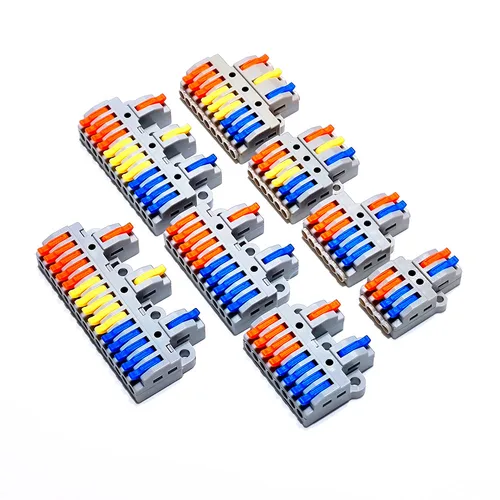 Imagen 2 del producto Conectores de cables Bloque de terminales Conector rápido push-in Conexión de cableado de acoplamiento Enchufe eléctrico en conector de cable compacto rápido