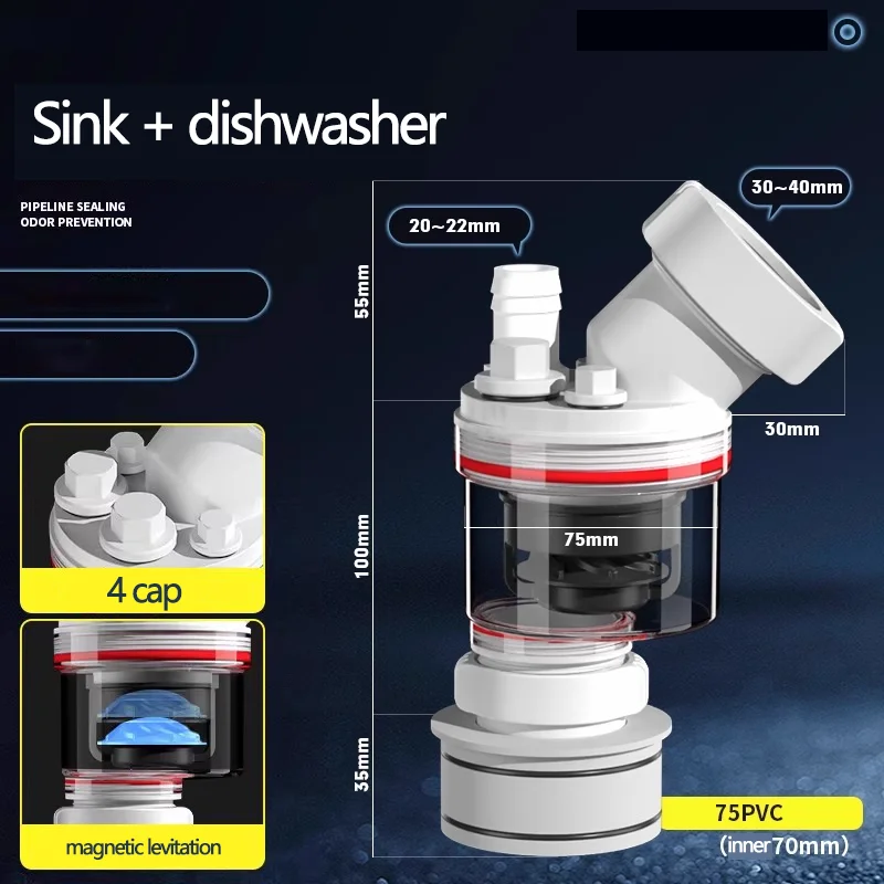 Magnetic Check Valve No Back Flow Anti-Odor