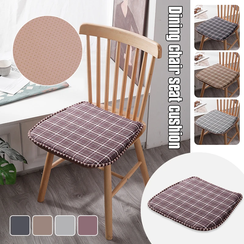 

Fashion Non-slip Linen Chair Cushion Vintage Grid Nordic Home Sponge Restaurant Chair Stool Cushion Tray Outdoor Garden Cushion