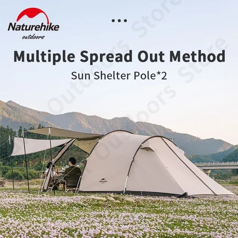 

Naturehike 4-6 Persons Tunnel Tent Camping Large Space Portable 150D Oxford Cloth With Snow Skirt Hall Outdoor Picnic Shelter