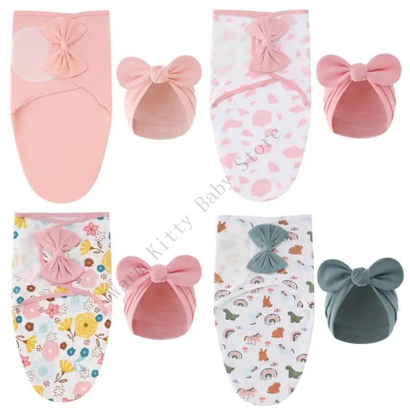 XXFE 1 Set Handuk Bungkus Anti Tendang Topi Sorban Ikatan Simpul Topi Janin Bayi Baru Lahir