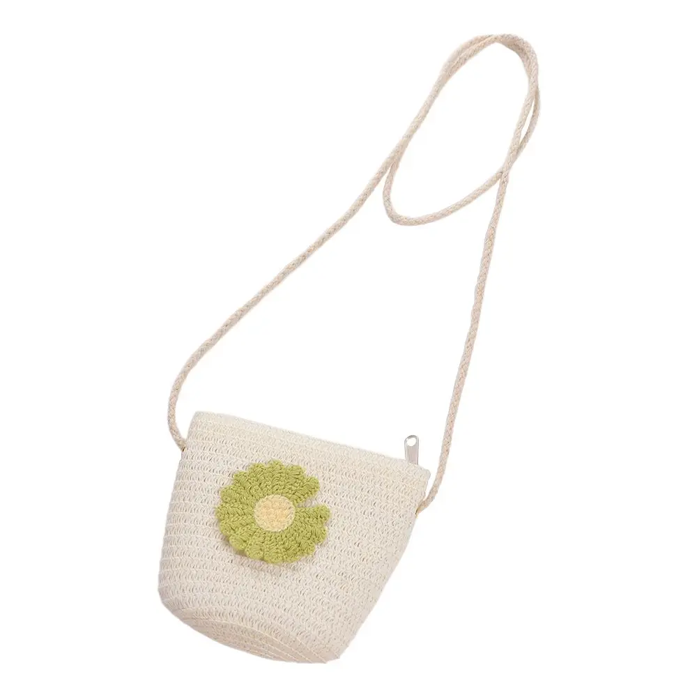 Sweet Cute Flower Strawberry Fruits Crossbody Coin Bag Straw Messenger Bags Korean Purse Wallets Women Shoulder Bags