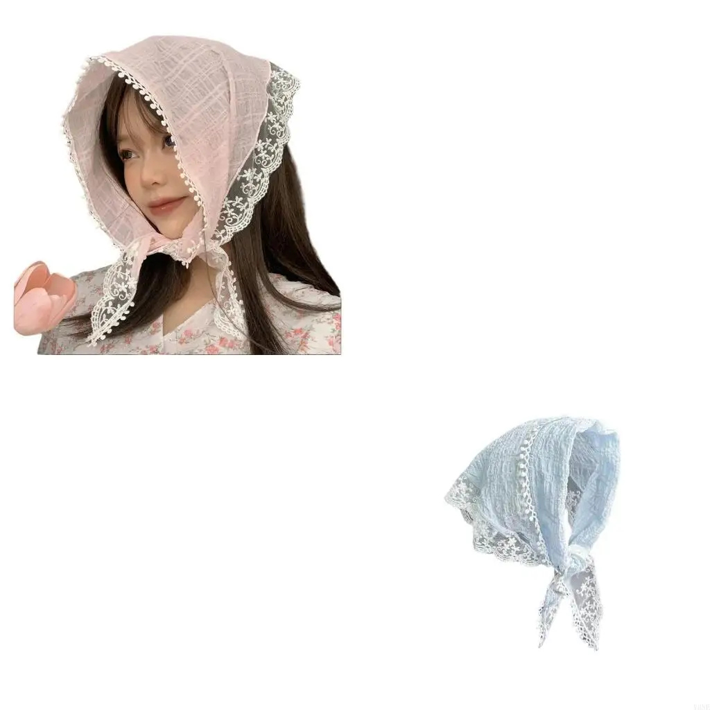 

Y3ne цветочные кружевные волосы бандана галстук завязанный головной платок винтаж голов