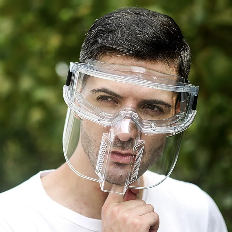 1 Pcs Reusable Home Travel Splash Face Screen Double-Sided Prevent Toxic Liquid Splashing From Droplets Mask
