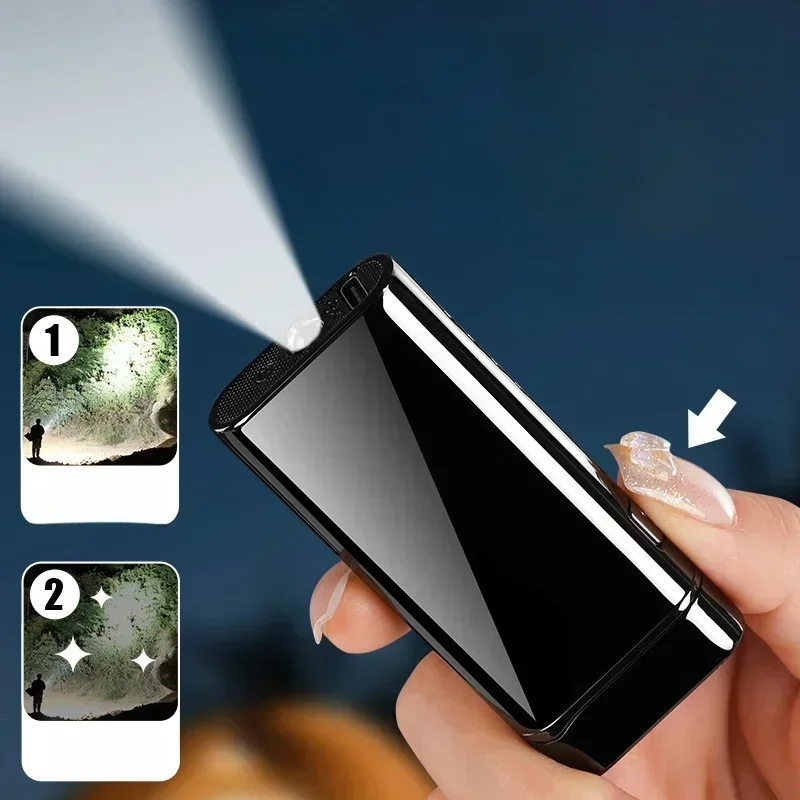 Metal Arc Fire Lighter USB Rechargeable Plasma Flameless Lighter Power Display LED Flashing Light Type-C Electric Lighters - view 4
