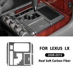 For Lexus LX 2008-2015 Accessories Carbon Fiber Auto Central Console Gear Shifter Panel Cover Trim Decoration Interior Sticker