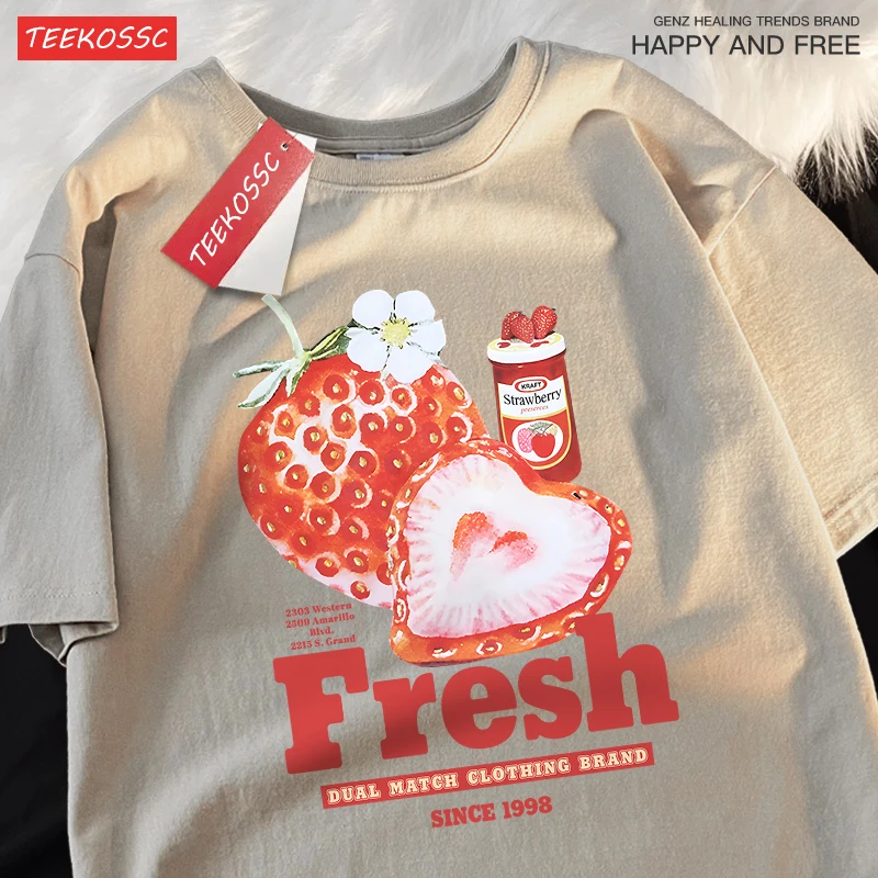 Fresh Fresh Strawberries Since 1998 Tshirts Men Women Comfortable Casual T Shirt Couple Cotton T Shirts Loose Crewneck T-Shirt