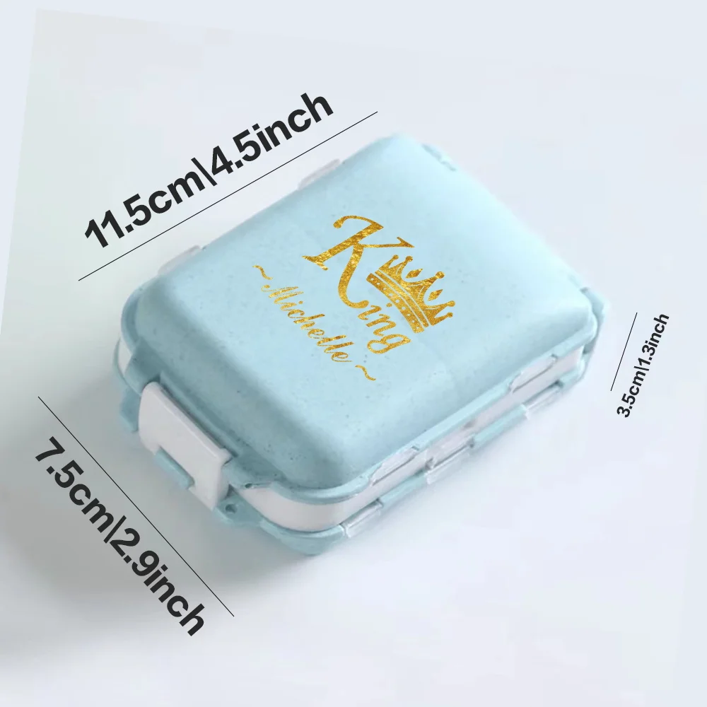 Personalized Customized Name Medicine Vitamin Subpackage Compartments Case Drug Storage Box Travel Moisture Proof Pills Boxs