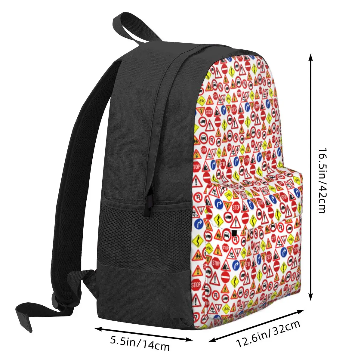 Outdoor Recreational Backbacking Road Sign Backpack Daypack Large Capacity Kids BookBag School Bag Shoulder Bags for Men Women