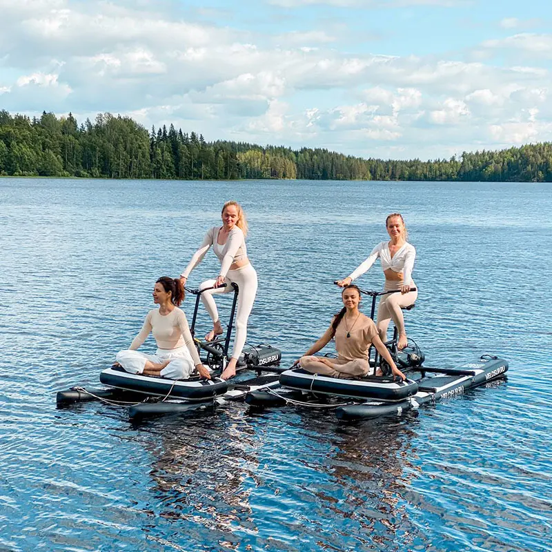Spatium Customizable 1-2 People Inflatable Water Bike Pedal Boat Floating One Seated Inflatable Sea Cycle Water Bike for Sale