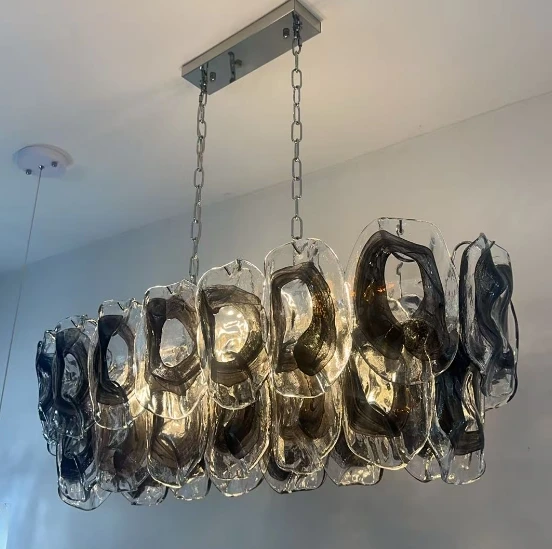 Murano Glass Ceiling Chandelier French Crystal Hanging Lamp for Living Room Dining Room Bedroom Villa Decor Pendant Lighting E14